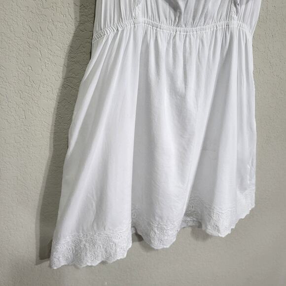 Old Navy Mini Dress Womens Medium White Casual Summer Sundress Girly Ruf… - Picture 11 of 13